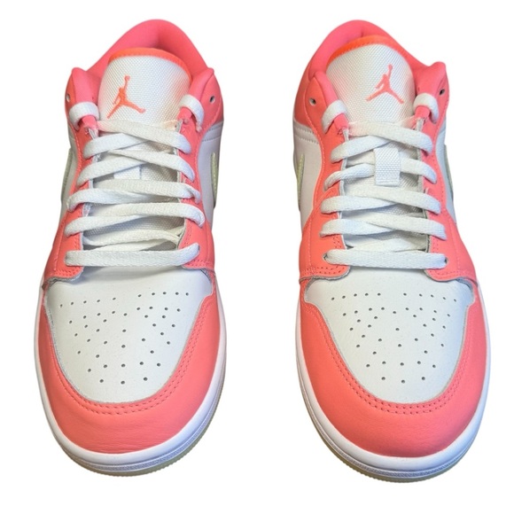 Nike Air Jordan 1 Low SE sneakers. Lava Glow, Barely Volt, & White. Mens Size 11 main image 14